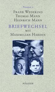 Cover of: Briefwechsel mit Maximilian Harden
