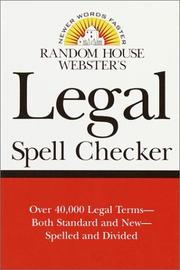 Cover of: Random House Webster's legal spell checker