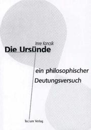 Cover of: Die Ursünde by Imre Koncsik