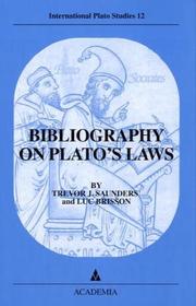 Bibliography on Plato's Laws (International Plato studies) by Trevor J. Saunders