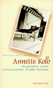 Cover of: Annette Kolb by Charlotte Marlo Werner