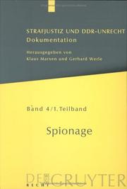 Cover of: Strafjustiz Und Ddr-Unrecht  Spionage by Klaus Marxen