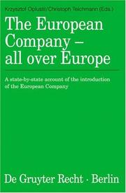 Cover of: The European company - all over Europe: a state-by-state account of the introduction of the European company