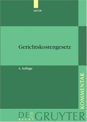 Cover of: Gerichtskostengesetz by Dieter Meyer, Dieter Meyer