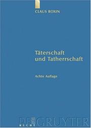 Cover of: Täterschaft und Tatherrschaft by Claus Roxin