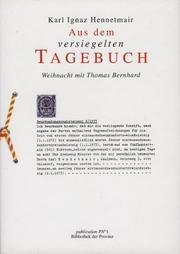 Cover of: Aus dem versiegelten Tagebuch by Karl Ignaz Hennetmair
