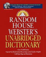Cover of: Random House Webster's Unabridged Dictionary and CD-ROM Version 3.0 (Random House Webster's Unabridged Dictionary & CD-ROM Versio)