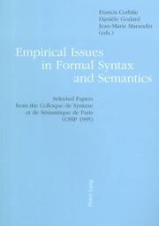 Cover of: Empirical Issues In Formal Syntax And Semantics by Colloque De Syntaxe Et Semantique De Paris 1995, Colloque De Syntaxe Et Semantique De Par