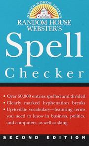 Cover of: Random House Webster's Spell Checker: Second Edition
