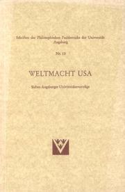 Cover of: Weltmacht USA: 7 Augsburger Universitätsvortr.