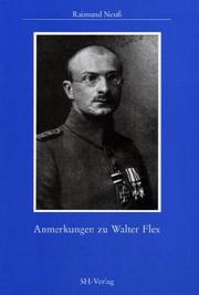 Cover of: Anmerkungen zu Walter Flex by Raimund Neuss