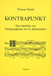 Cover of: Kontrapunkt: eine Satzlehre zur Vokalpolyphonie des 16. Jahrhunderts