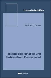 Cover of: Interne Koordination und partizipatives Management