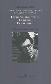 Cover of: Frühe Stationen des Lyrikers Erich Fried by Volker Kaukoreit