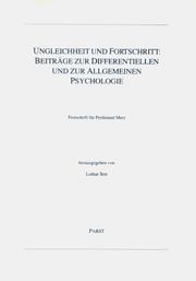 Cover of: Ungleichheit und Fortschritt by herausgegeben von Lothar Tent.