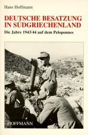 Cover of: Deutsche Besatzung in Südgriechenland by Hans Hoffmann