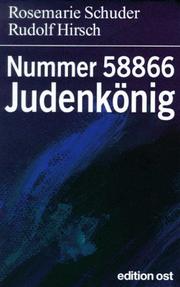 Cover of: Nummer 58866 Judenkönig: Rosemarie Schuder, Rudolf Hirsch.