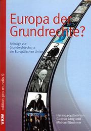 Cover of: Europa der Grundrechte? by Gudrun V. Lang, Michael F. Strohmer (Hg.) ; mit einem Geleitwort des Bundespräsidenten der Republik Österreich.