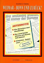 Cover of: Weimar, Bonn und zurück?: Realsatire über deutsche Politik