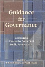 Cover of: Guidance for governance by edited by R. Kent Weaver and Paul B. Stares.