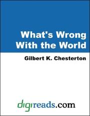 Cover of: What's Wrong With The World by Gilbert Keith Chesterton