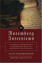 Cover of: The Nuremberg Interviews by Leon Goldensohn