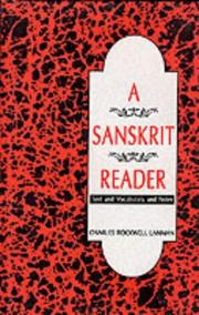 Cover of: Sanskrit Reader (Text, Vocabulary and Notes) by Charles Rockwell Lanman