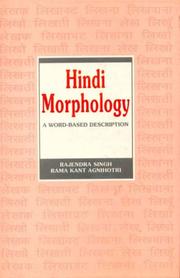 Cover of: Hindi morphology: a word-based description