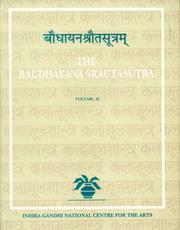 Cover of: The Baudhayana Śrautasūtra = by critically edited and translated by C.G. Kashikar.