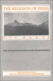 Cover of: Religion of India (The Sociology of Hinduism and Buddhism) by 