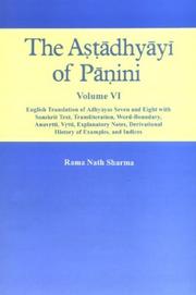 Cover of: Astadhyayi of Panini Volume VI
