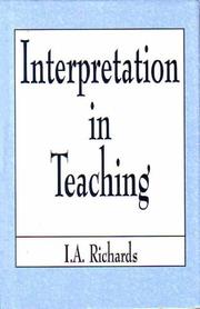 Cover of: Interpretation in Teaching