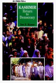 Cover of: Kashmir return to democracy