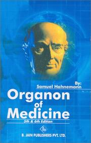 Cover of: Organon of Medicine (5th & 6th Edition) by Samuel Hahnemann