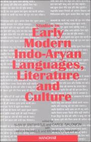 Studies in early modern Indo-Aryan languages, literature, and culture by Conference on Devotional Literature in New Indo-Aryan Languages (6th 1994 University of Washington)