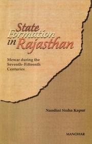 Cover of: State formation in Rajasthan by Nandini Sinha Kapur