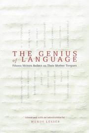 Cover of: The Genius of Language: Fifteen Writers Reflect on Their Mother Tongues