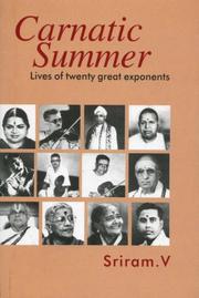 Cover of: Carnatic summer by Sriram, V.