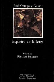 Cover of: Espíritu de la letra