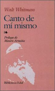 Cover of: Canto de mí mismo by Walt Whitman