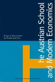Cover of: Austrian School and modern economics | Nicolai J. Foss