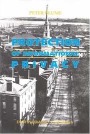 Cover of: Protection of informational privacy