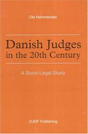 Cover of: Danish Judges in the 20th Century: A Socio-legal Study