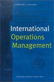 Cover of: International Operations Management