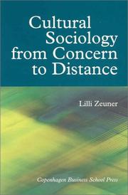 Cover of: Cultural Sociology from Concern to Distance