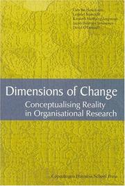 Cover of: Dimensions of Change: Conceptualising Reality in Organisational Research