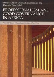 Cover of: Professionalism and Good Governance in Africa by 