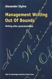 Cover of: Management Writing Out of Bounds | Alexander Styhre