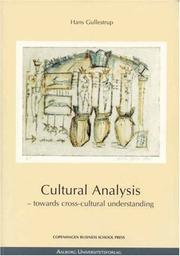 Cover of: Cultural Analysis by Hans Gullestrup, Hans Gullestrup