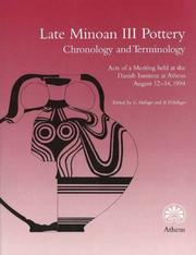 Cover of: Late Minoan III Pottery by Erik Hallager, Birgitta P. Hallager